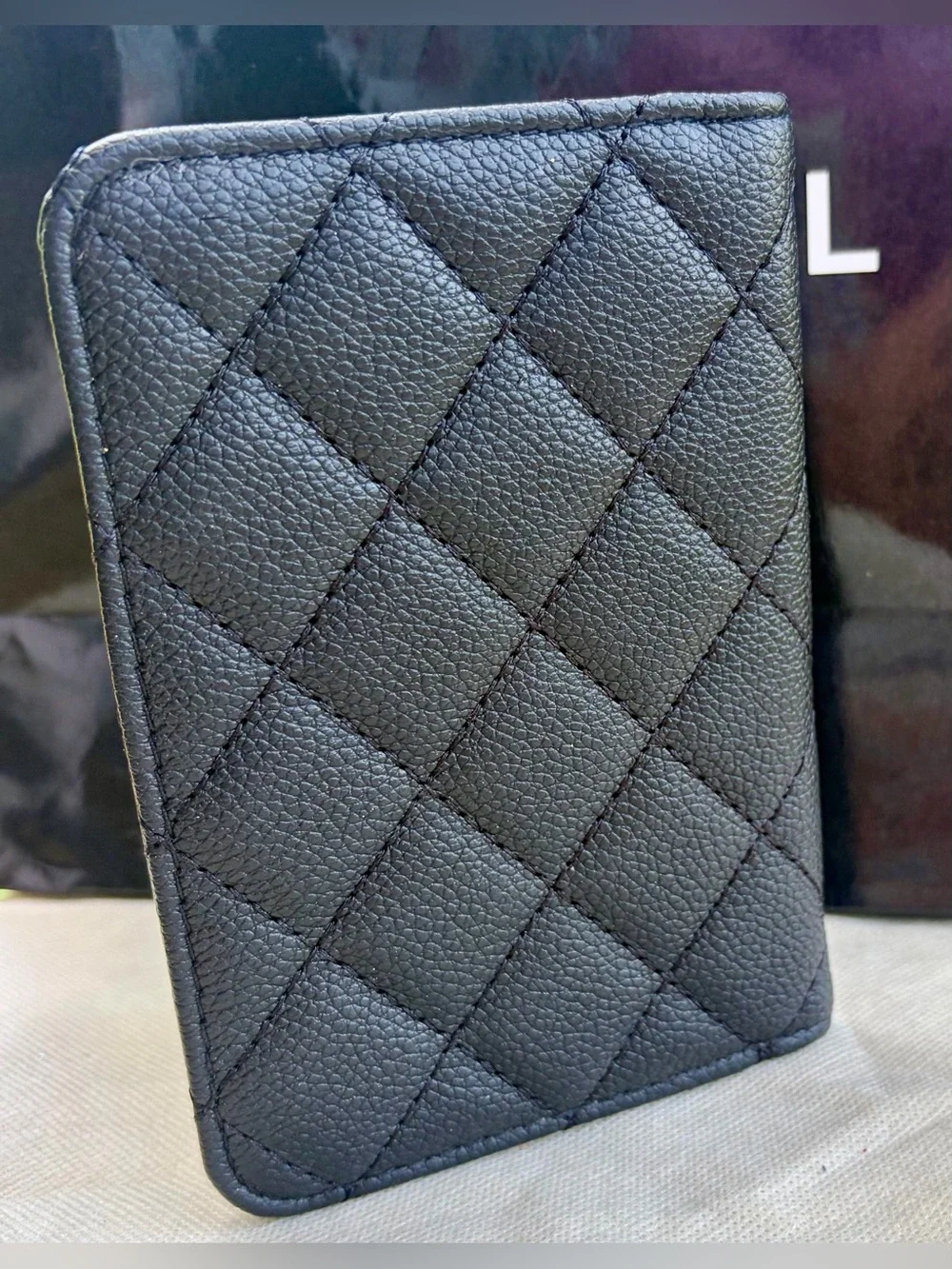 Auth. CHANEL Shopping Bag. No tears/rips. Includes free CHANEL Passport (GWP) +